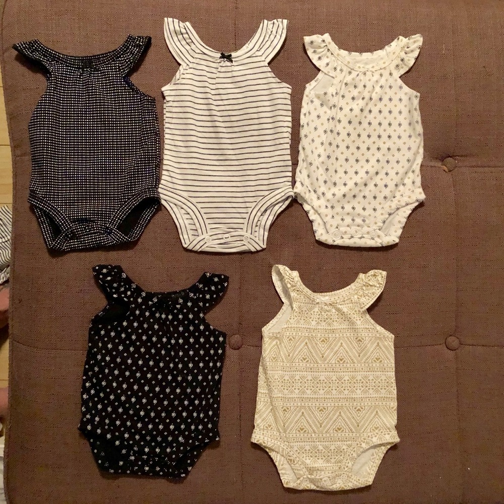 5 piece flutter sleeve newborn onesies